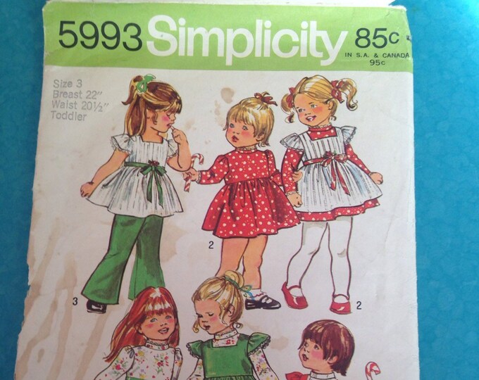Vintage simplicity girls dress sewing pattern size 3