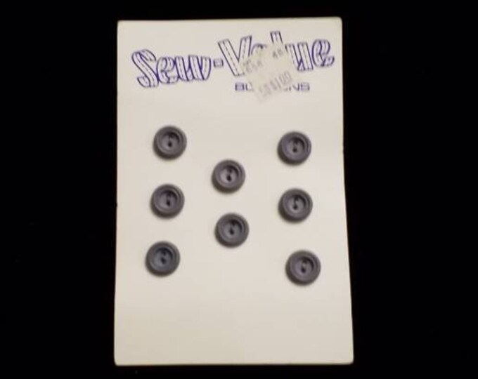 Vintage Sew-Value button card with gray blue buttons