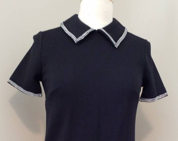 Butte Knit vintage black cocktail dress with rhinestones