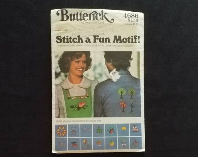 Vintage Butterick 4686 embroidery pattern transfers