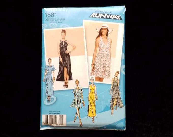 Simplicity Project Runway halter dress sewing pattern.   New