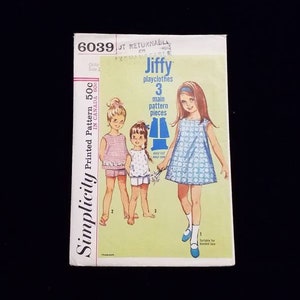 Vintage girls play clothes sewing pattern size 2