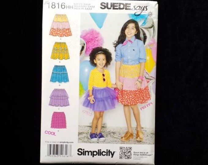 Simplicity New sewing pattern girls skirts size 3, 4, 5, 6