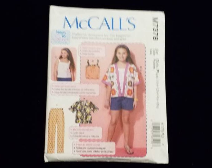 McCall's girls plus size tank top, pants,and kimono jacket sewing pattern