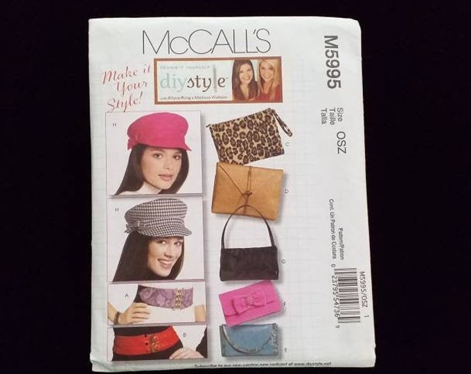 McCall's M5995.  Hat, bag, and belts sewing pattern.  DIY Style.  New