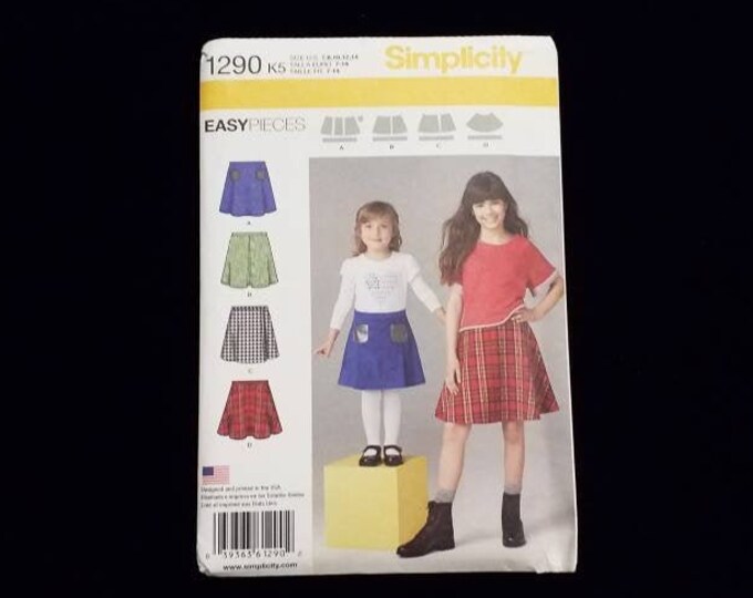 Simplicity 1290 girls skirt sewing pattern New