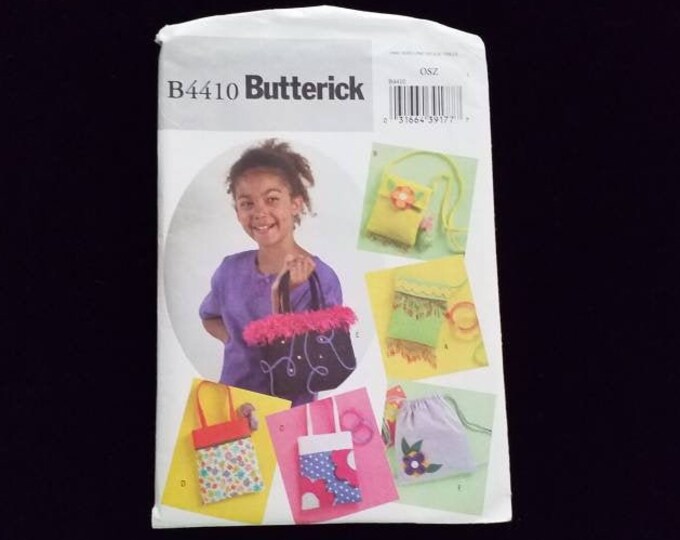 Butterick B4410.  6 various child size purse/bag styles sewing pattern.  New