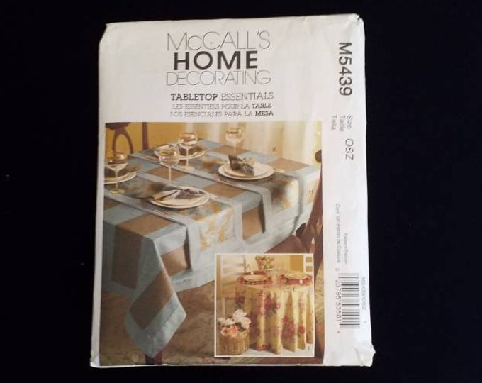 McCall's Home Decorating M5439 Tabletop Essentials sewing pattern.  New