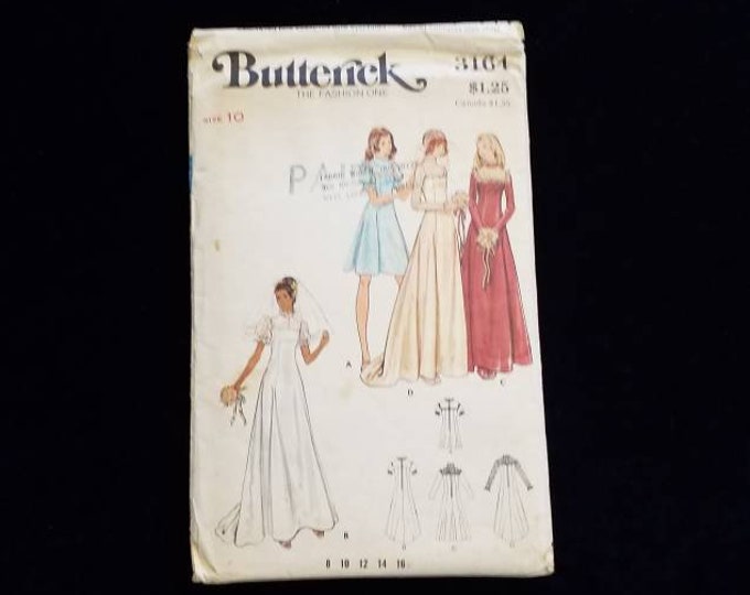 Butterick vintage wedding dress sewing pattern size 10