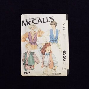 Vintage McCall&#39;s 6356. 1978.  Set of reversible vests sewing pattern.  size 10.
