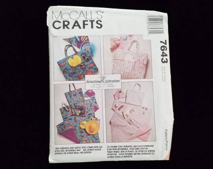 McCall's Crafts 7643  Tote bag mat and lap mat sewing pattern.  New