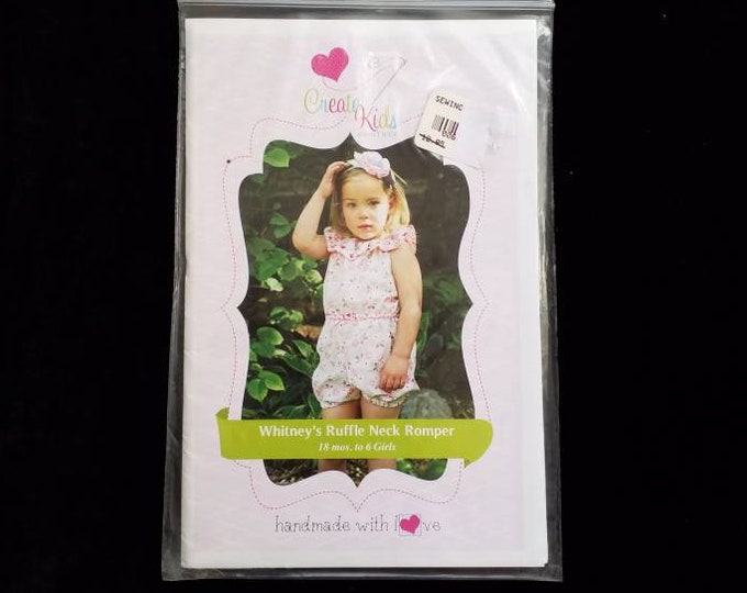 Create kids Couture Whitney's Ruffle Neck Romper sewing pattern