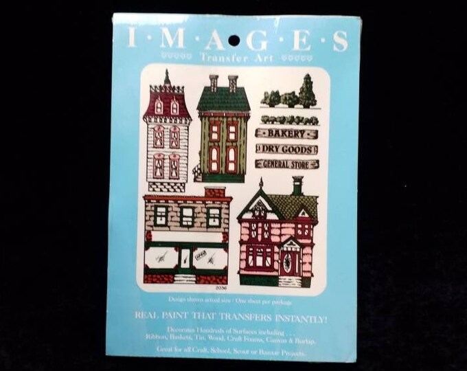 Vintage Images Transfer Art. Houses transfer.  New in package