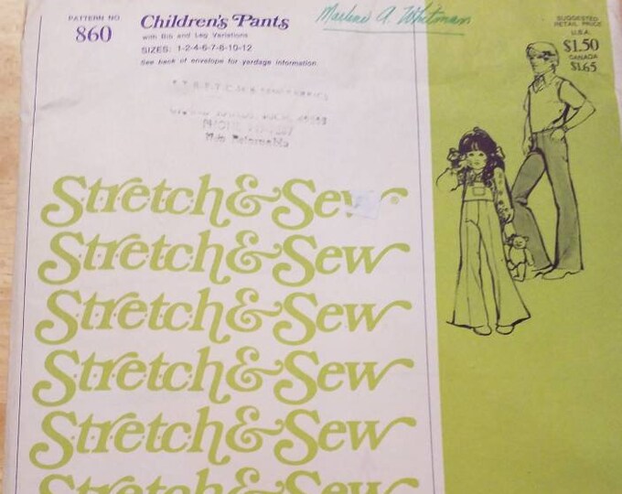 New vintage childrens overall pants sewing pattern