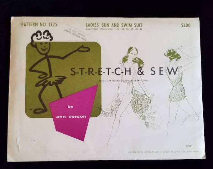 Stretch & Sew Ladies Sun and Swimsuit Sewing pattern.  1967.  New, uncut
