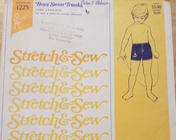 New vintage boys swim trunks sewing  pattern