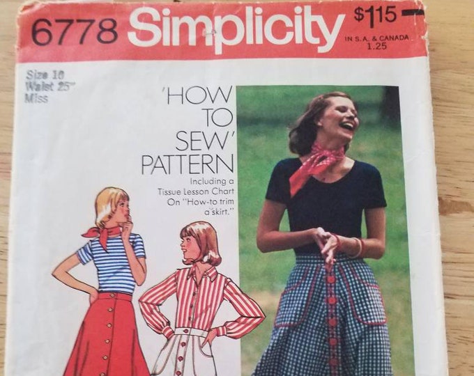 vintage button skirt pattern