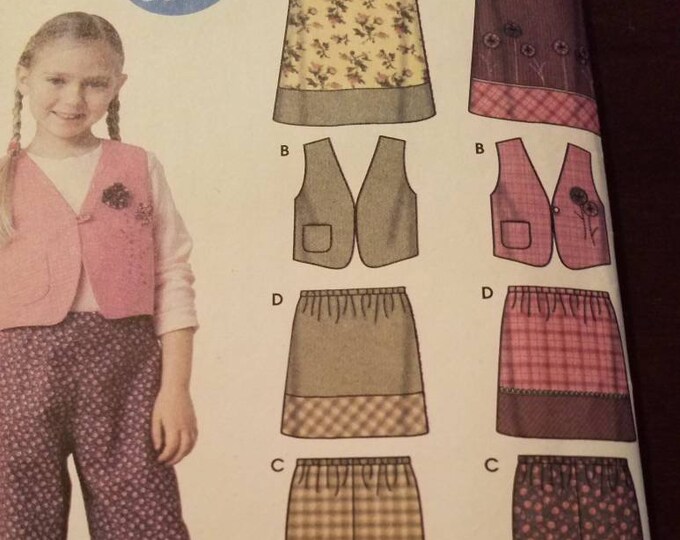 girls dress, vest, skirt, and pants pattern