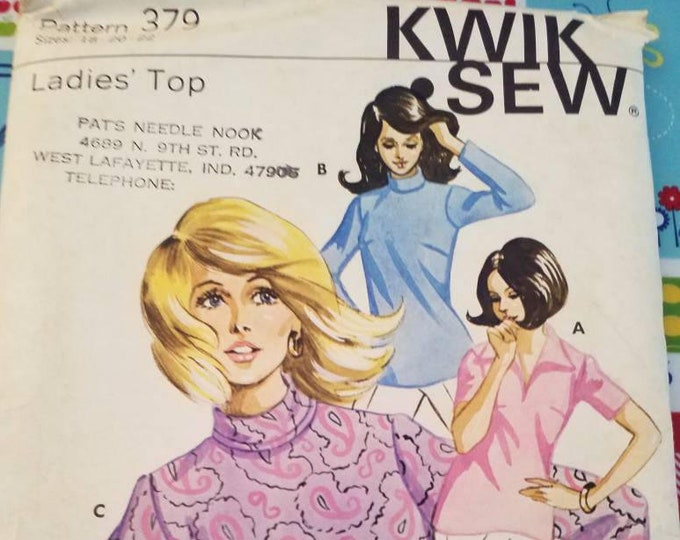 vintage kwik sew ladies shirt pattern