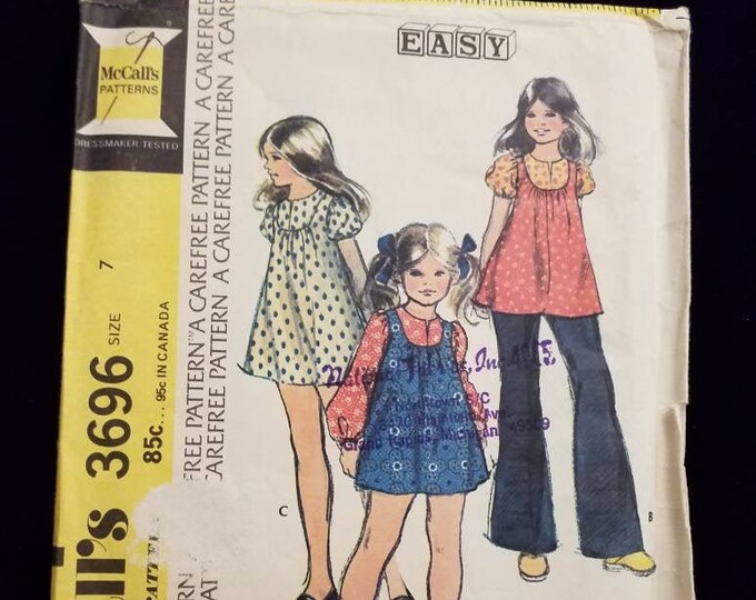 Vintage girls peasant top hippie boho style shirt pattern