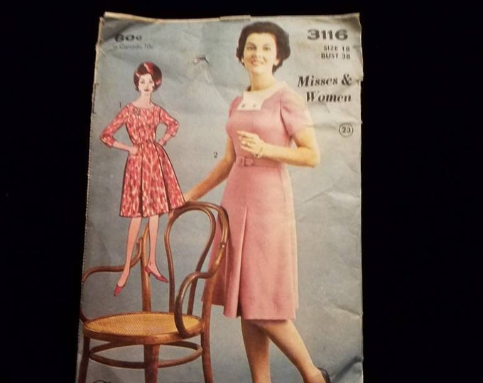 Vintage Advance plus size ladies dress sewing pattern