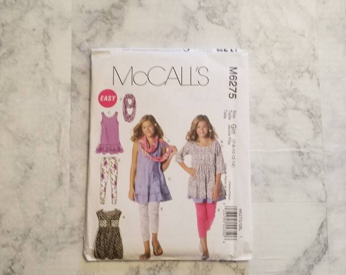 McCall's M6275 girls tunic and leggings sewing pattern.  New Pattern