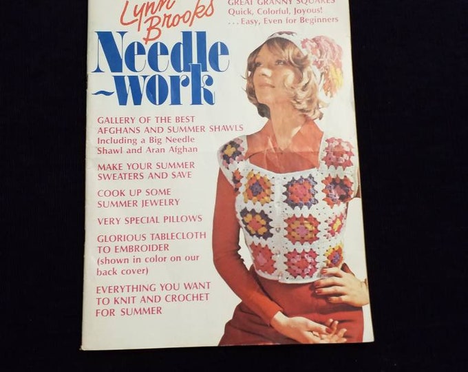 Vintage Lynn Brooks Needle Work knit and crochet pattern book.  Summer 1975