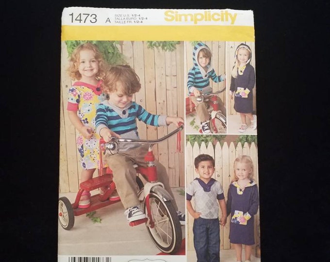 Toddlers knit hooded dress or top NEW sewing pattern.