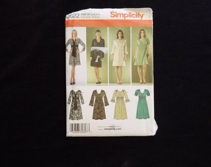 Simplicity 3622 Ladies knit dress sewing pattern.  New