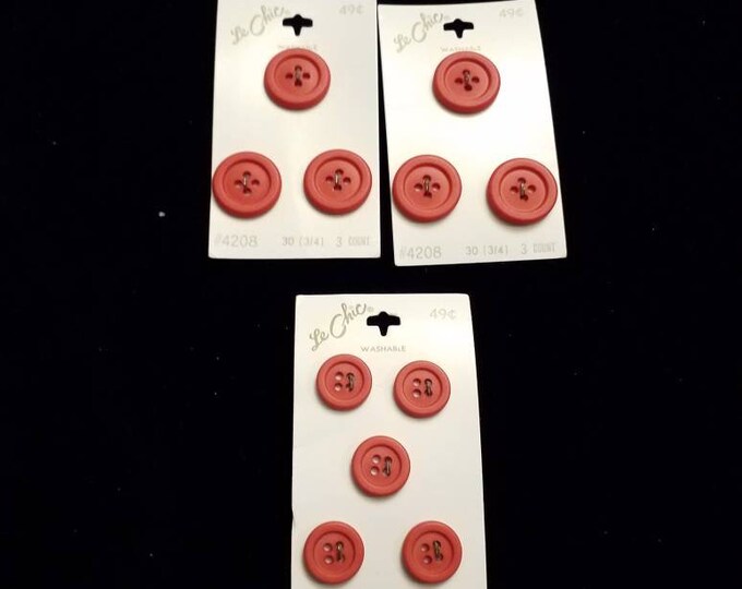 Vintage red button lot. Le Chic