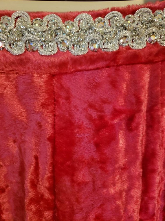 Vintage 1970's psychadelic red crushed velvet  fl… - image 9