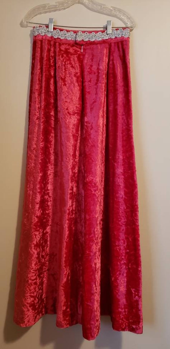 Vintage 1970's psychadelic red crushed velvet  fl… - image 4