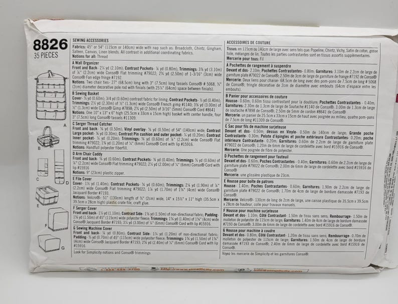 Simplicity Crafts 8826. Sewing Accessories Sewing Pattern. New 1998 - Etsy