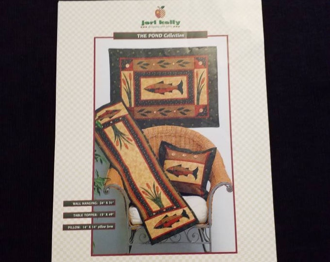 Jeri Kelly The Pond Collection wall hanging, table topper, and pillow sewing pattern.  New.  2001