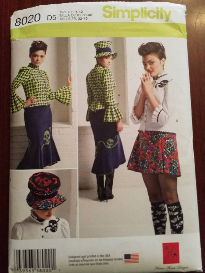 Simplicity Sewing Pattern Steampunk Skirt Hat and Blouse. - Etsy