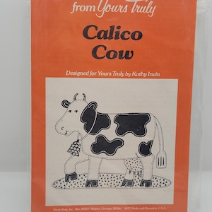 Calico Cow, a machine applique pattern and instructions by Yours Truly.  Wall hanging