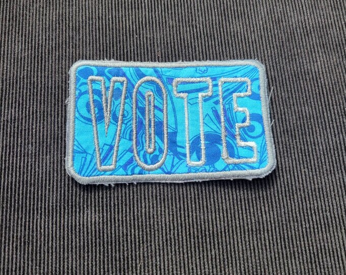 One of a kind handmade Vote iron on patch
