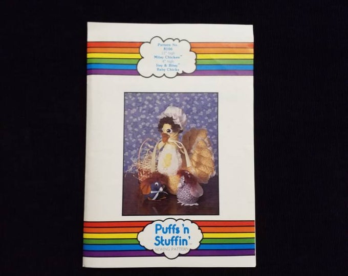 Puffs 'n Stuffin' Mitsy Chicken sewing pattern.  New uncut vintage sewing pattern.