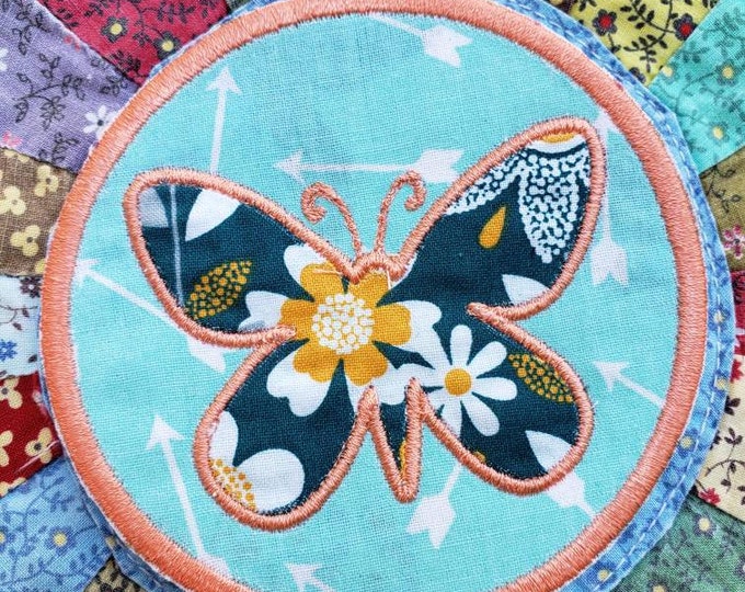 Aqua dream butterfly patch. One of a kind!