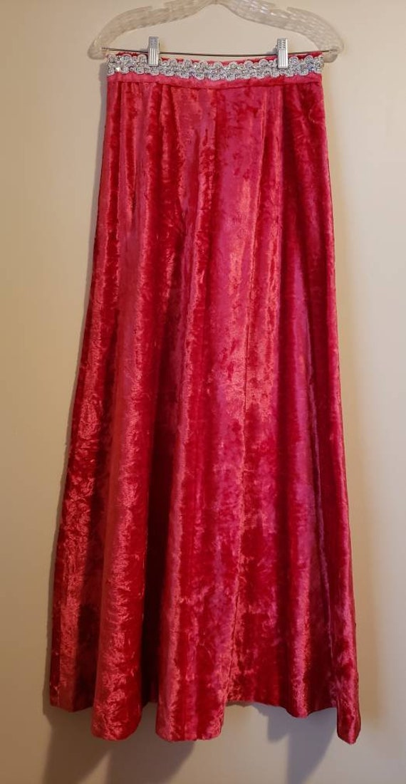 Vintage 1970's psychadelic red crushed velvet  fl… - image 6