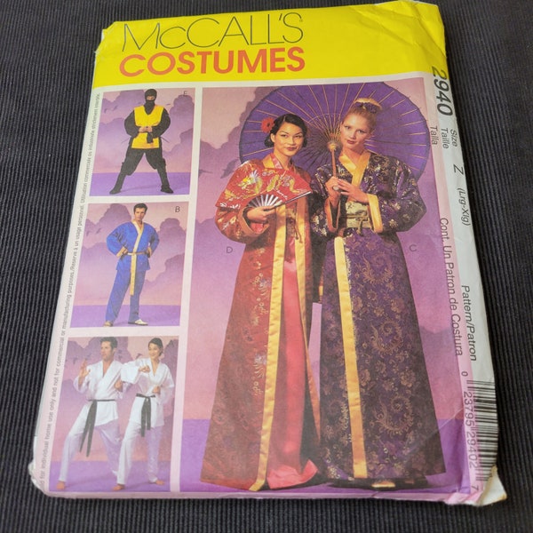 McCall's Costumes 2940. Kimono, Ninja, Karate costume pattern.