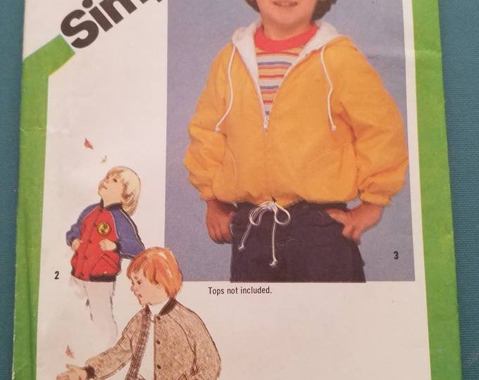 vintage children's hoodie, wind breaker hooded jacket sewing pattern size 3