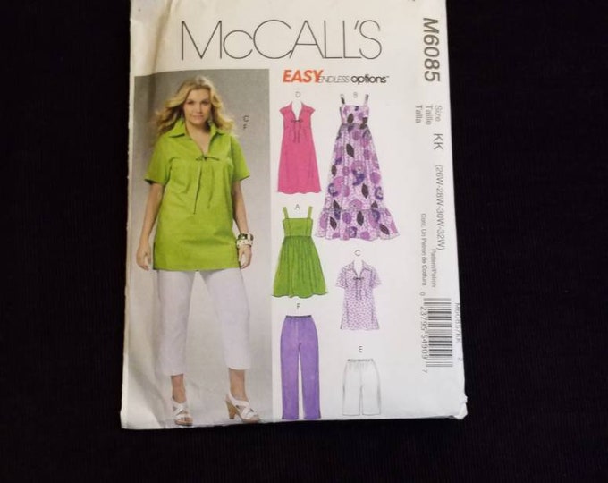 McCall's casual summer shirt sewing pattern.  Plus size. Dress pattern. New