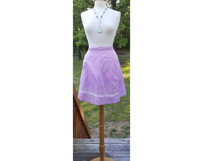 vintage floral half apron with pockets