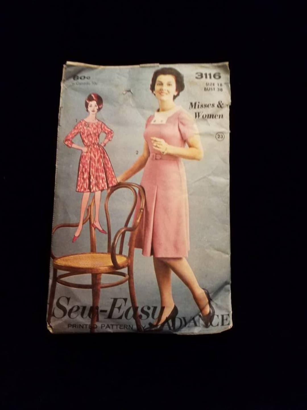Plus Size Retro Pattern Vintage Advance Plus Size Ladies Dress Sewing Pattern - Etsy