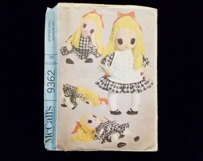 McCall's 9362 vintage stuffed doll sewing pattern