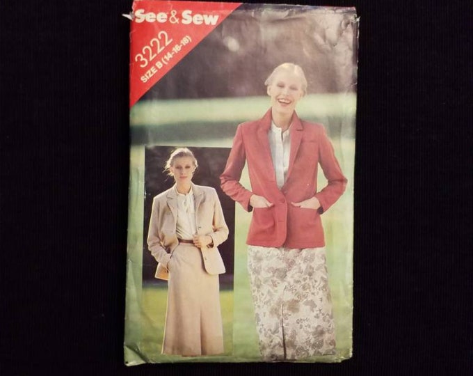 See & Sew  3222 Jacket and Skirt sewing pattern. Plus size 14-16-18.