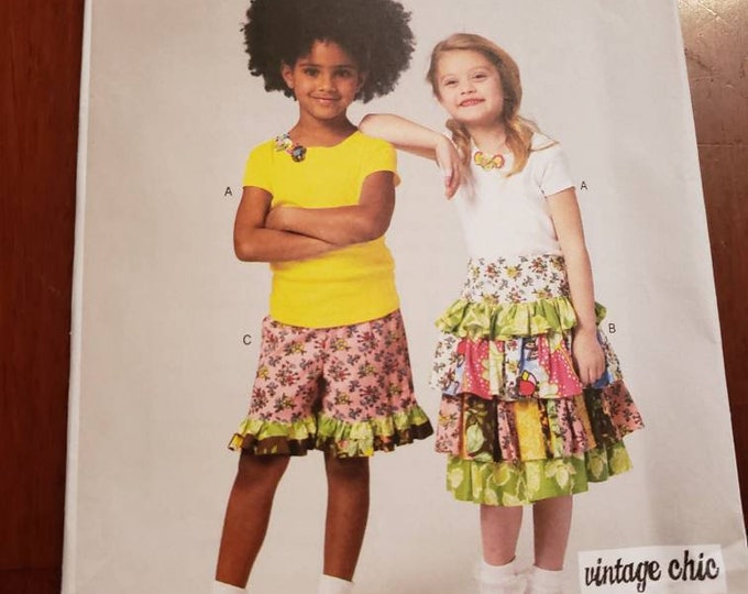 Butterick girls fancy Nancy skirt and bloomers sewing pattern size 2,3,4,5