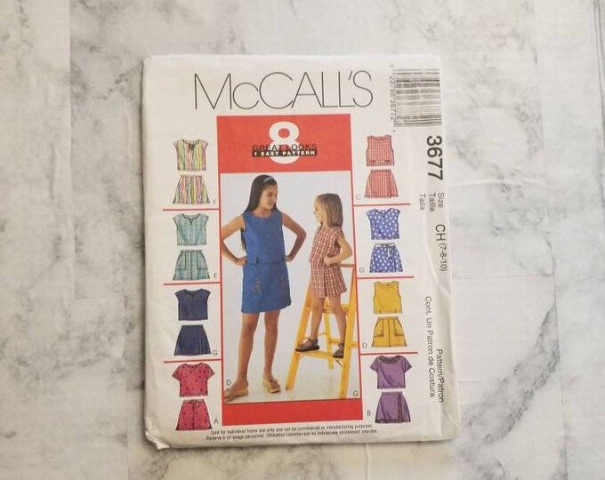 McCall's girls summer outfit sewing pattern.