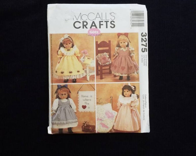 McCall's Crafts 3275 18" doll clothes sewing pattern. Gotz Time To Dream. New Uncut. 2001